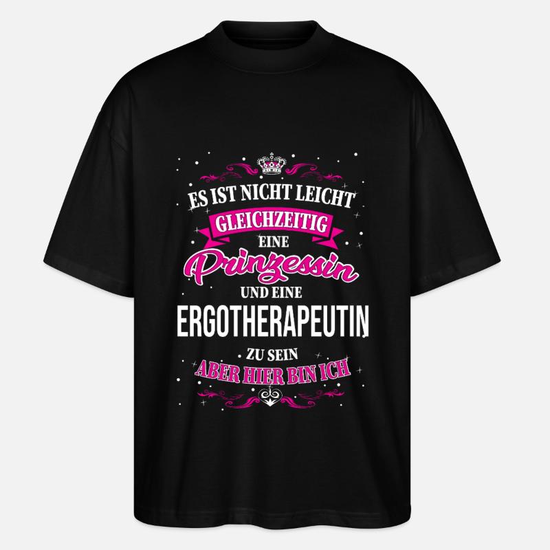 Ergothérapeute et princesse - T-shirt bio Blaster 2.0 coupe oversize Stanley/Stella Unisexe - noir