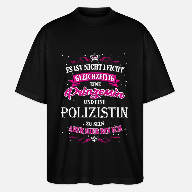 Policière et princesse - T-shirt bio Blaster 2.0 coupe oversize Stanley/Stella Unisexe - noir