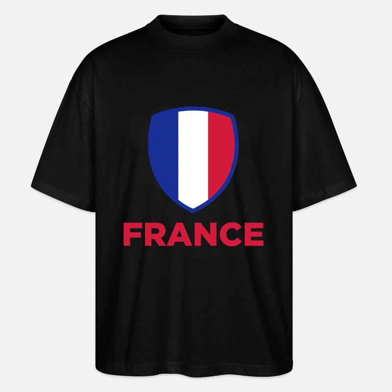 Nationalflagge von Frankfreich - Stanley/Stella Oversized Unisex Bio T-Shirt Blaster 2.0 - Schwarz