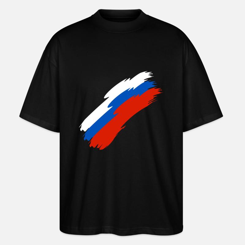 Russie drapeau couleurs - T-shirt bio Blaster 2.0 coupe oversize Stanley/Stella Unisexe - noir