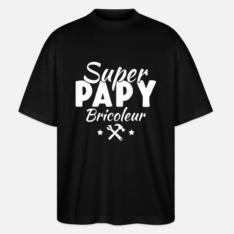super papy bricoleur - T-shirt bio Blaster 2.0 coupe oversize Stanley/Stella Unisexe - noir
