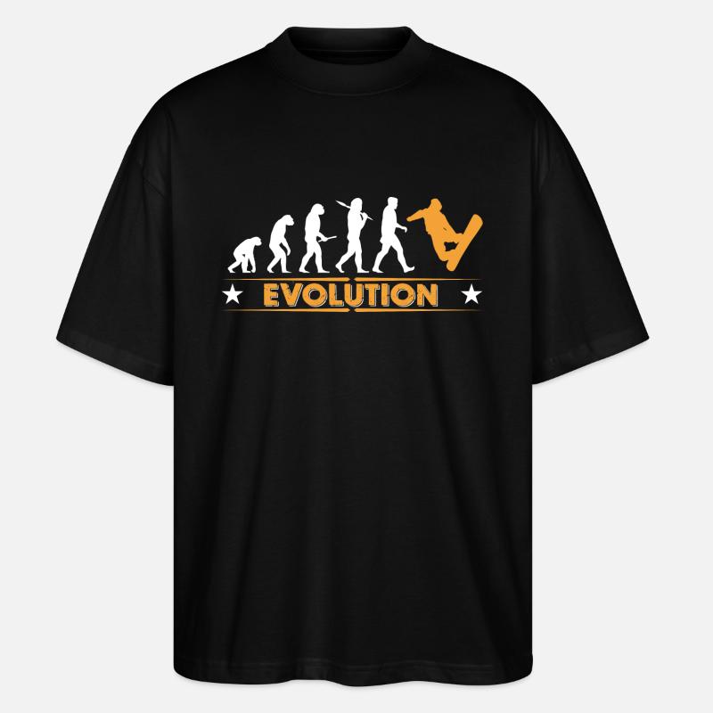Snowboard Evolution - orange/weiss - T-shirt bio Blaster 2.0 coupe oversize Stanley/Stella Unisexe - noir