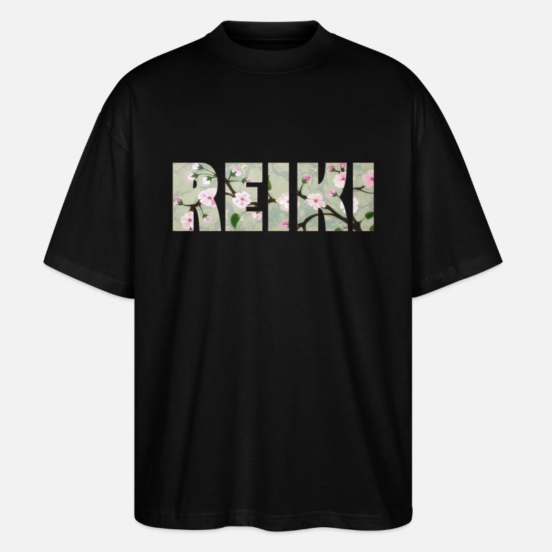 reiki schriftzug e 89 - Stanley/Stella Oversized Unisex Bio T-Shirt Blaster 2.0 - Schwarz