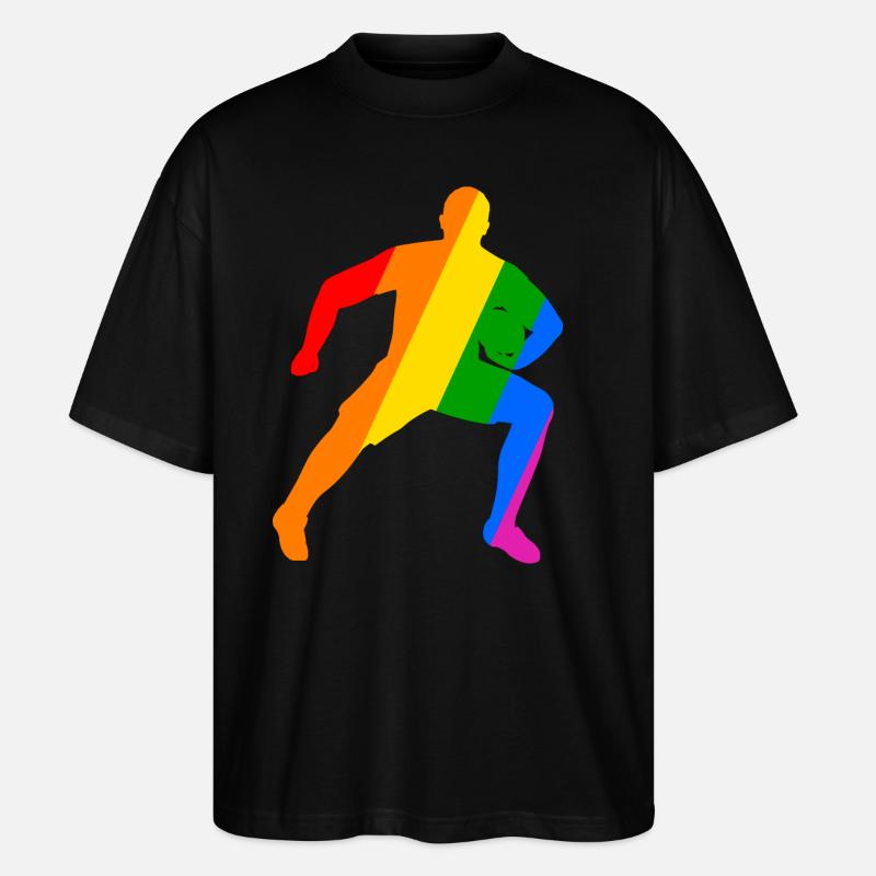 La puissance du rugby dans l’arc-en-ciel - T-shirt bio Blaster 2.0 coupe oversize Stanley/Stella Unisexe - noir