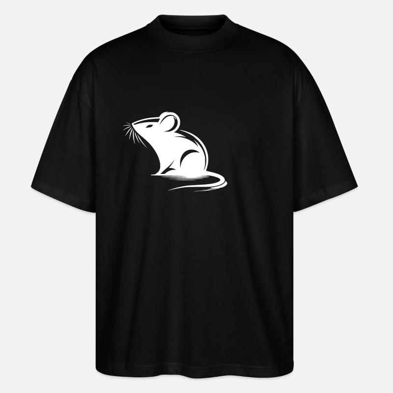 Little Cute Mouse Drawing - Stanley/Stella Oversized Unisex Organic T-shirt Blaster 2.0 - black