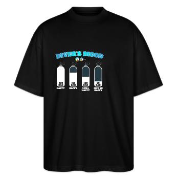 Tauchflasche Tauchen Taucher diving diver scuba - Stanley/Stella Oversized Unisex Bio T-Shirt Blaster 2.0 - Schwarz - Vorne - Alina (178cm) & Michal (187cm)