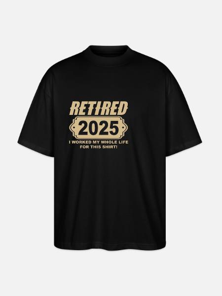 Pensioneret 2025 - Endelig pensioneret - Stanley/Stella Oversize Unisex Øko T-shirt Blaster 2.0 - sort