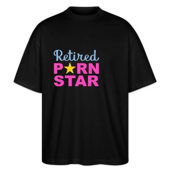 Star du porno à la retraite - T-shirt bio Blaster 2.0 coupe oversize Stanley/Stella Unisexe - noir - Devant - Alina (178cm) & Michal (187cm)