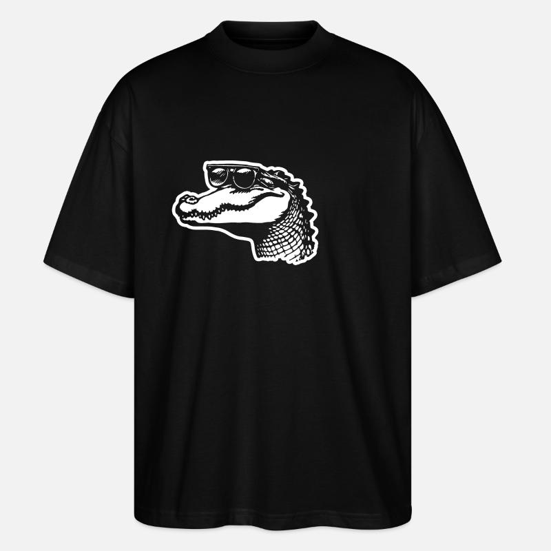 Krokodil Alligator - Stanley/Stella Oversized Unisex Bio T-Shirt Blaster 2.0 - Schwarz