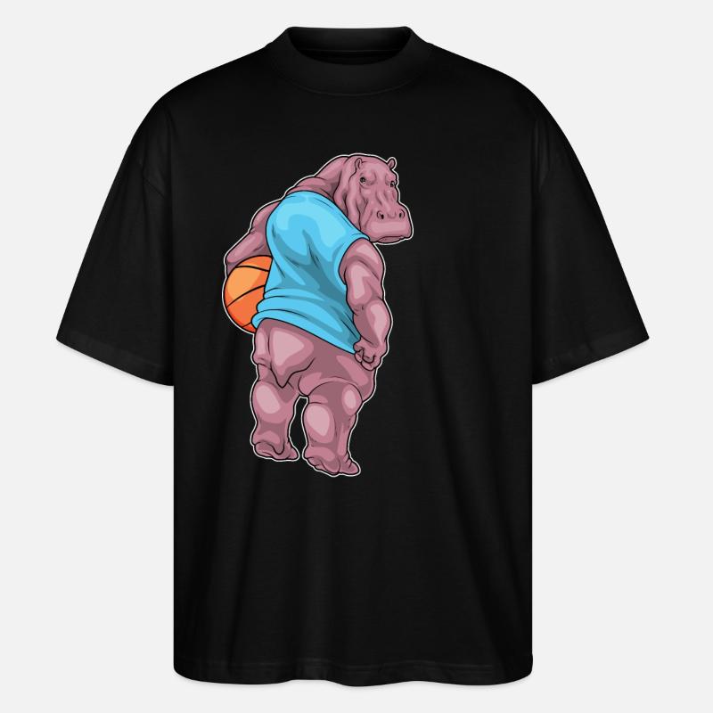 Hippopotame Basketteur Basketteur - T-shirt bio Blaster 2.0 coupe oversize Stanley/Stella Unisexe - noir