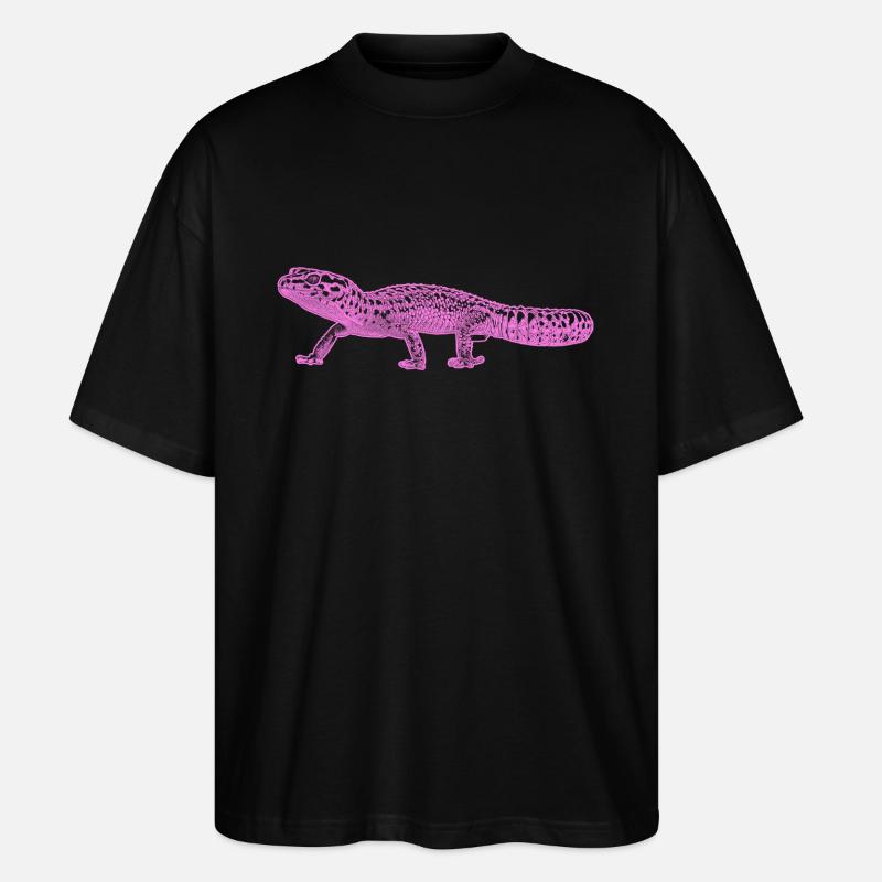 Gecko léopard - T-shirt bio Blaster 2.0 coupe oversize Stanley/Stella Unisexe - noir