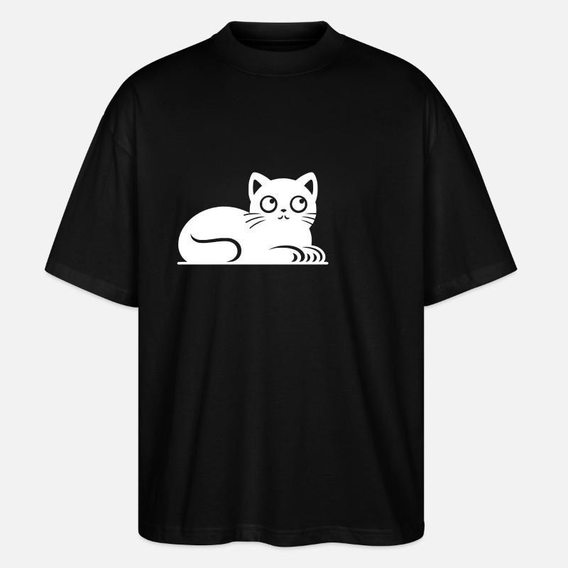 Little fat cat Drawing - Stanley/Stella Oversized Unisex Organic T-shirt Blaster 2.0 - black