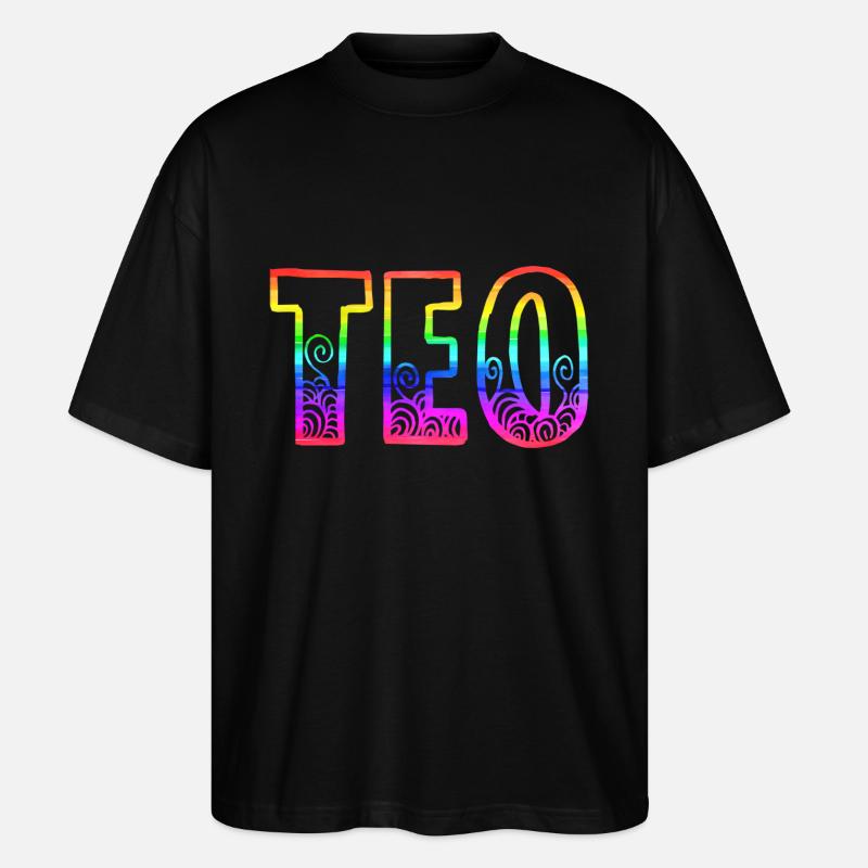 teo rs regenbogen - Stanley/Stella Oversized Unisex Bio T-Shirt Blaster 2.0 - Schwarz