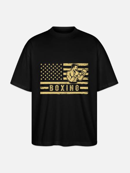 Boxe États-Unis - T-shirt bio Blaster 2.0 coupe oversize Stanley/Stella Unisexe - noir