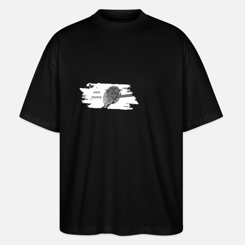 i hate people - Stanley/Stella Oversized Unisex Bio T-Shirt Blaster 2.0 - Schwarz