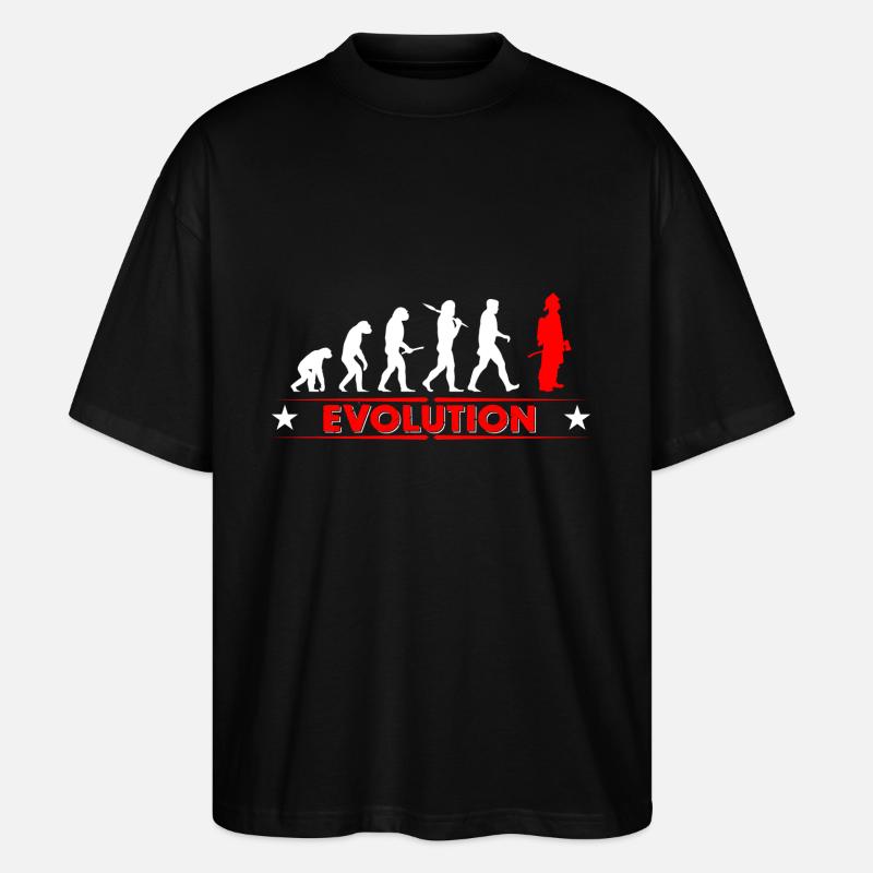 Fire evolution - red/white - Stanley/Stella Oversized Unisex Organic T-shirt Blaster 2.0 - black