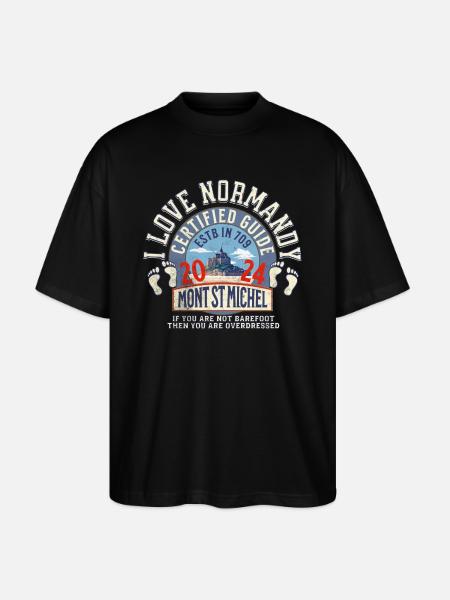 Amo la Normandia e il Monte St Michel - Maglietta articolo ecologico Unisex vestibilità oversize Stanley/Stella Blaster 2.0 - nero