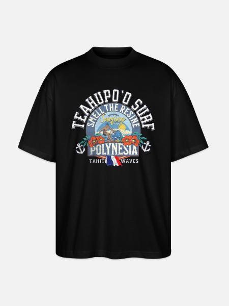 Teahupoo Surf Polynesia - Stanley/Stella Oversized Unisex Organic T-shirt Blaster 2.0 - black