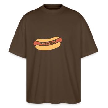 Hot-dog - T-shirt bio Blaster 2.0 coupe oversize Stanley/Stella Unisexe - marron foncé - Devant - Alina (178cm) & Michal (187cm)