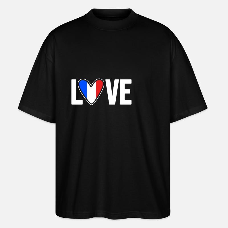 Frankreich - Stanley/Stella Oversized Unisex Bio T-Shirt Blaster 2.0 - Schwarz