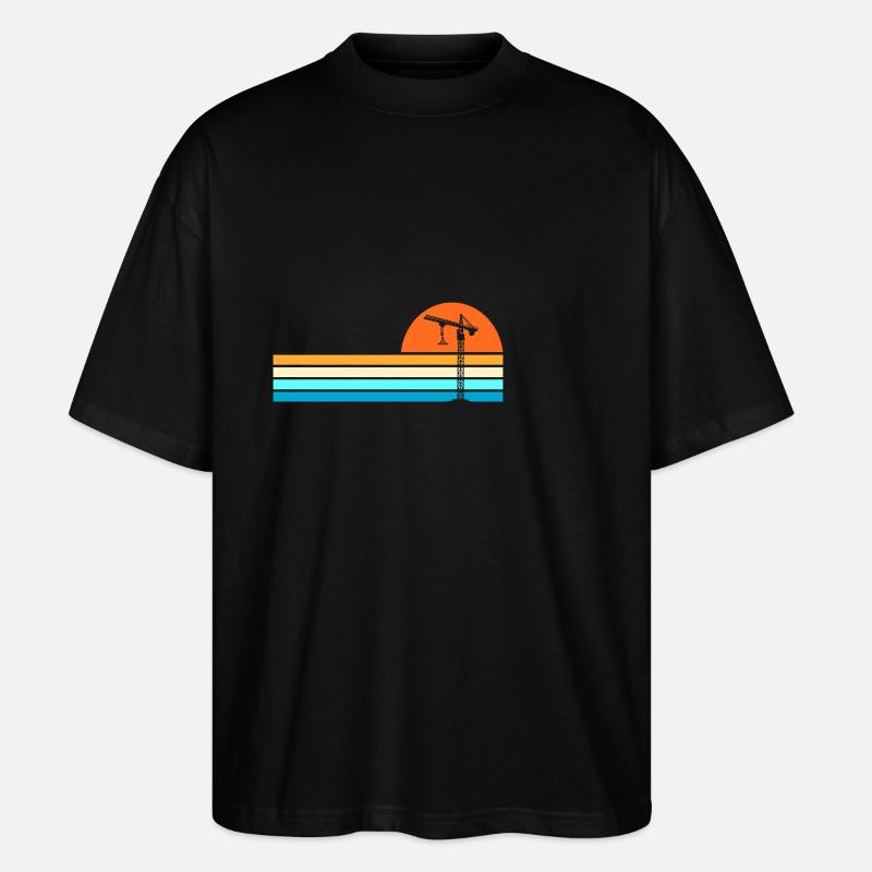Kranführer Kran - Stanley/Stella Oversized Unisex Bio T-Shirt Blaster 2.0 - Schwarz