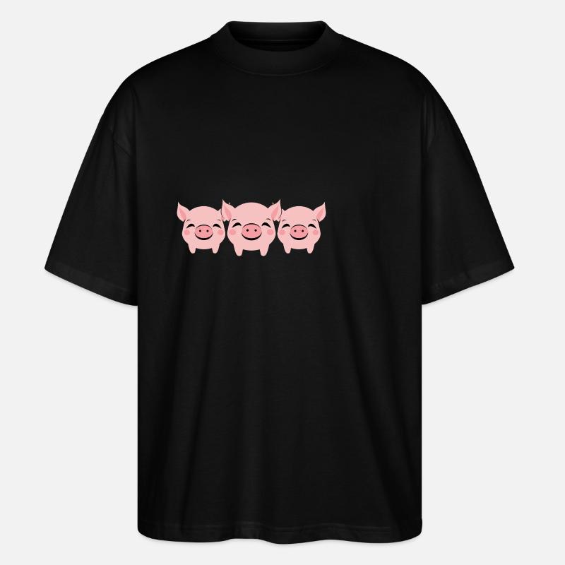 Schwein - Stanley/Stella Oversized Unisex Bio T-Shirt Blaster 2.0 - Schwarz