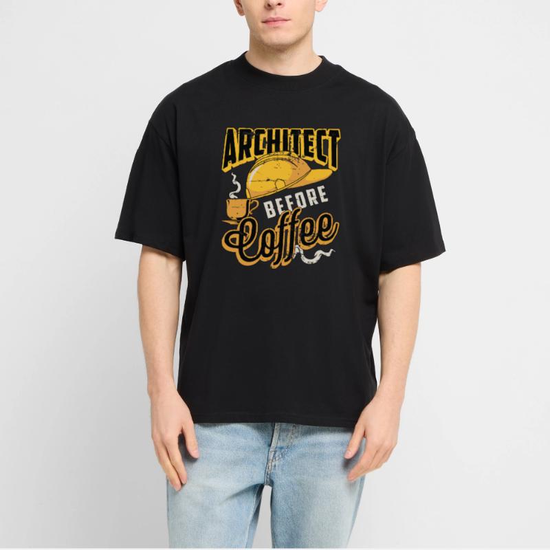 Architect Before Coffee Engineering Coffee Lover Stanley/Stella Oversized Unisex Organic T-shirt Blaster 2.0