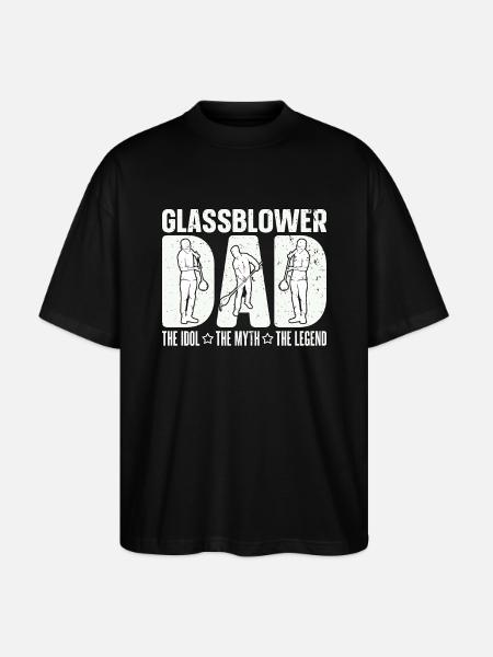 Soffiatore di vetro Papà L'idolo Il mito Il vetraio - Maglietta articolo ecologico Unisex vestibilità oversize Stanley/Stella Blaster 2.0 - nero