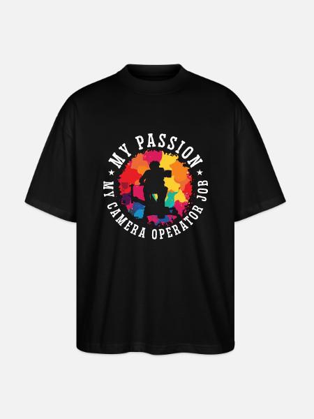 Cadreur Ma passion Ma caméra - T-shirt bio Blaster 2.0 coupe oversize Stanley/Stella Unisexe - noir