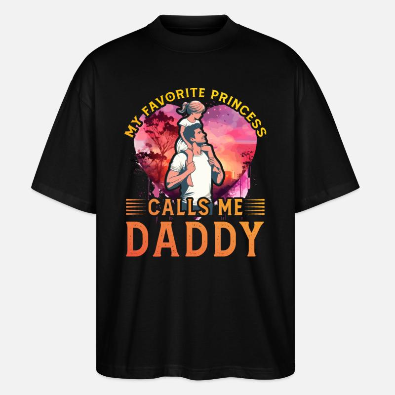 Ma princesse préférée m’appelle papa - T-shirt bio Blaster 2.0 coupe oversize Stanley/Stella Unisexe - noir