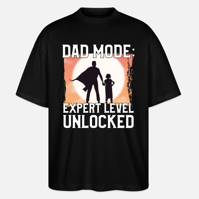 Vater-Modus Experten-Level freigeschaltet - Stanley/Stella Oversized Unisex Bio T-Shirt Blaster 2.0 - Schwarz