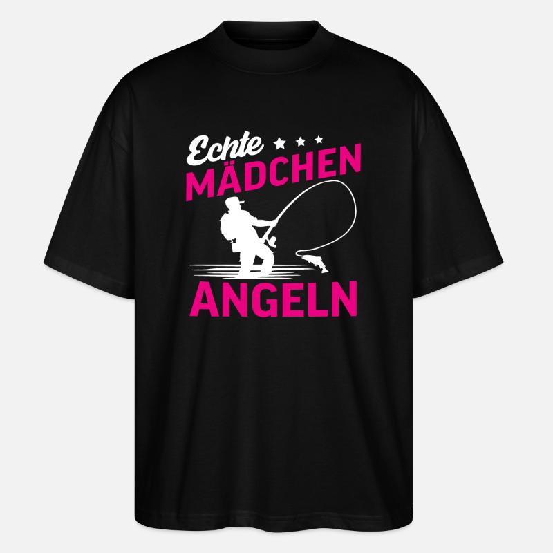 Echte Mädchen Angeln - Stanley/Stella Oversized Unisex Bio T-Shirt Blaster 2.0 - Schwarz