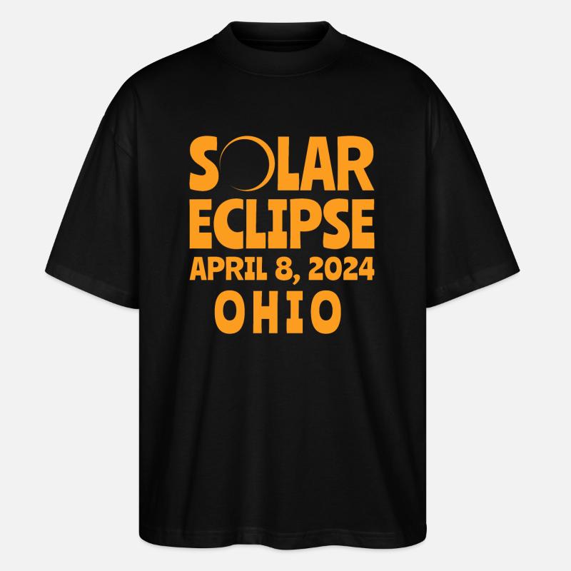 Éclipse Solaire 2024 Ohio - T-shirt bio Blaster 2.0 coupe oversize Stanley/Stella Unisexe - noir
