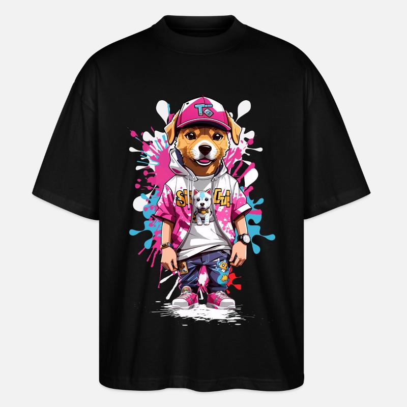 Hund - Stanley/Stella Oversized Unisex Bio T-Shirt Blaster 2.0 - Schwarz