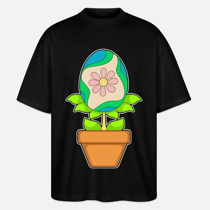 Blume Ostern Osterei - Stanley/Stella Oversized Unisex Bio T-Shirt Blaster 2.0 - Schwarz