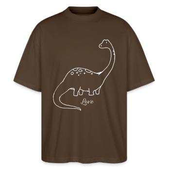 Dino Cute Girl Teens Gifts Long Neck - Stanley/Stella Oversized Unisex Organic T-shirt Blaster 2.0 - mocha - Front - Alina (178cm) & Michal (187cm)