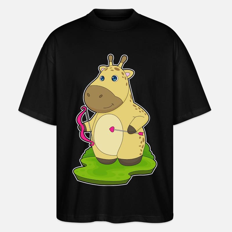 Flèche d’arc d’arc girafe - T-shirt bio Blaster 2.0 coupe oversize Stanley/Stella Unisexe - noir