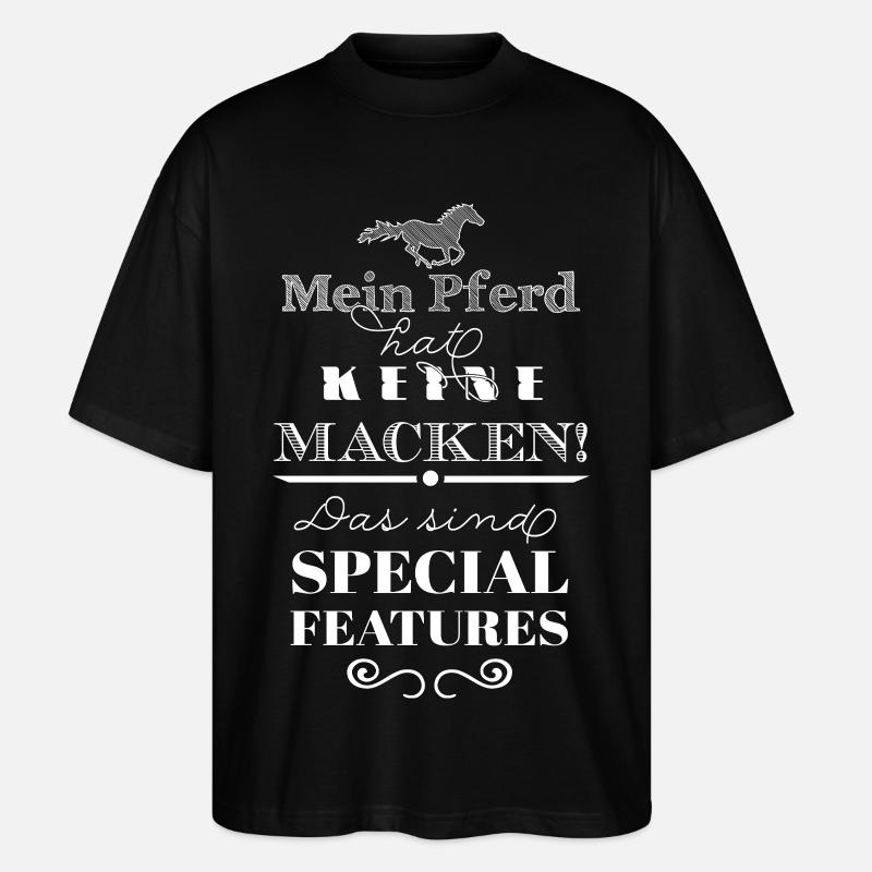 Mein Pferd hat Special Features - Stanley/Stella Oversized Unisex Bio T-Shirt Blaster 2.0 - Schwarz