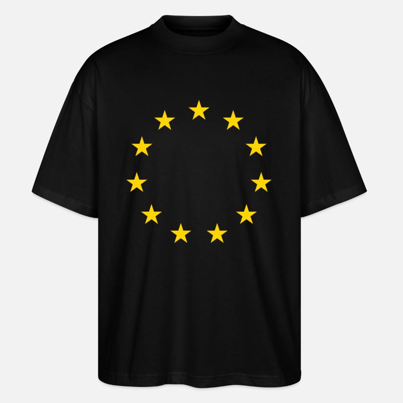 Drapeau pro-UE de l’Europe - T-shirt bio Blaster 2.0 coupe oversize Stanley/Stella Unisexe - noir
