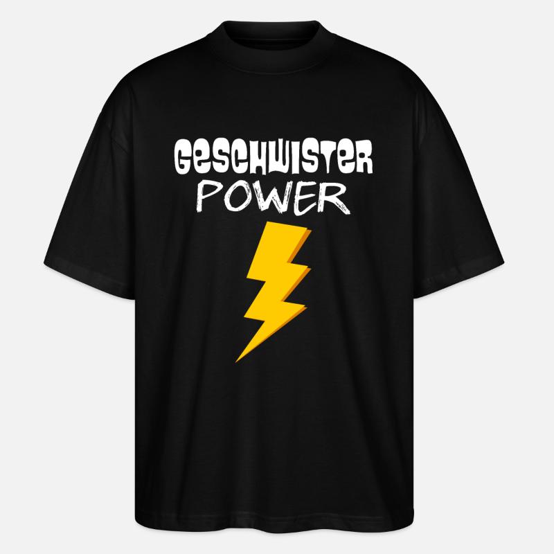 Geschwister Power - Stanley/Stella Oversized Unisex Bio T-Shirt Blaster 2.0 - Schwarz