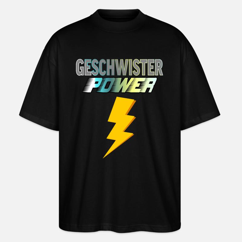 Geschwister Power - Stanley/Stella Oversized Unisex Bio T-Shirt Blaster 2.0 - Schwarz