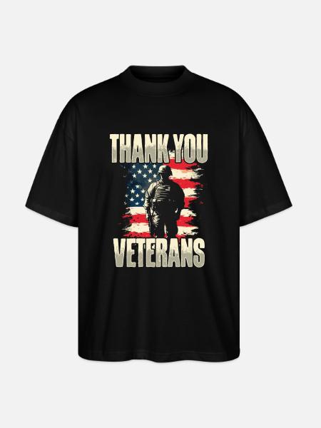 Thank you, VETERANS - Stanley/Stella Oversized Unisex Organic T-shirt Blaster 2.0 - black