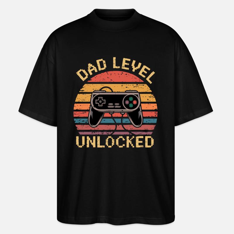 Dad level unlocked - Stanley/Stella Oversized Unisex Bio T-Shirt Blaster 2.0 - Schwarz