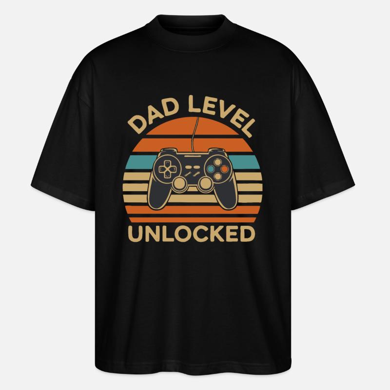 Niveau papa débloqué - T-shirt bio Blaster 2.0 coupe oversize Stanley/Stella Unisexe - noir