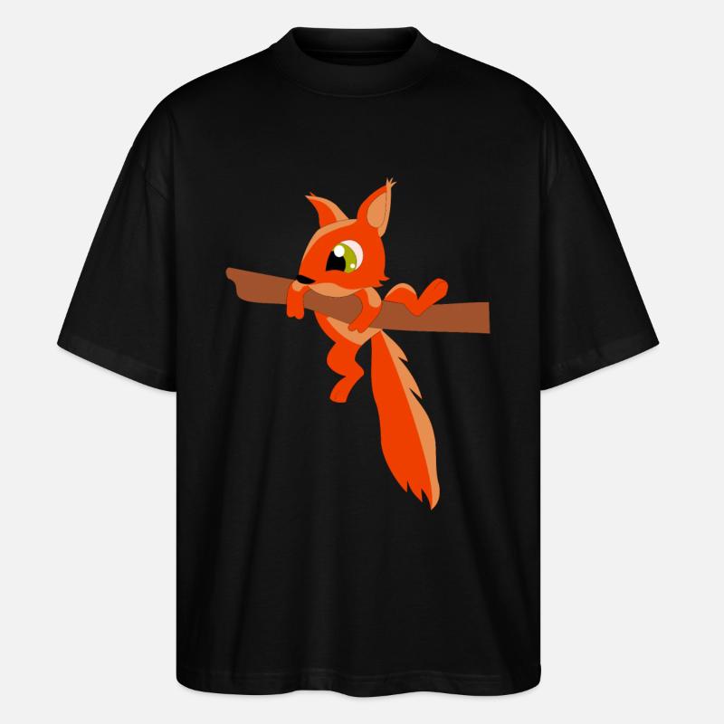 Eichhörnchen - Stanley/Stella Oversized Unisex Bio T-Shirt Blaster 2.0 - Schwarz