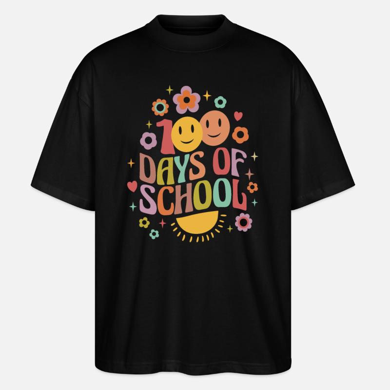 100 jours d’école - T-shirt bio Blaster 2.0 coupe oversize Stanley/Stella Unisexe - noir