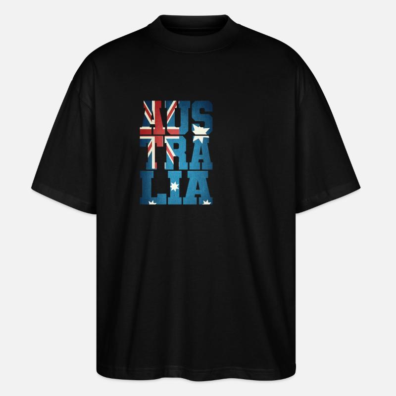 Australien mit Flagge - Stanley/Stella Oversized Unisex Bio T-Shirt Blaster 2.0 - Schwarz