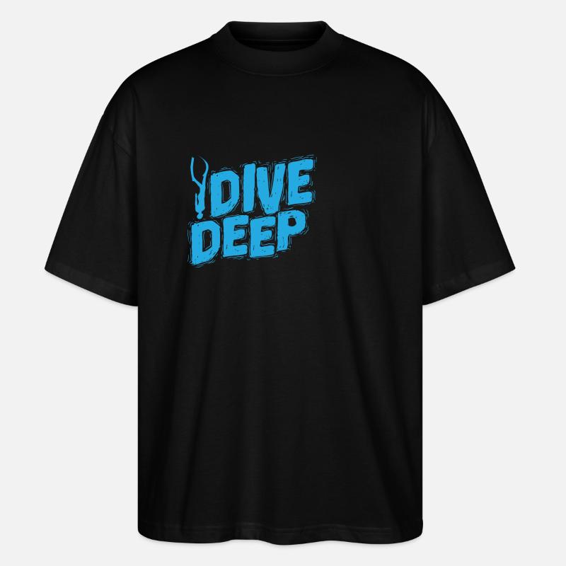Plongeur d’apnée Dive Deep - T-shirt bio Blaster 2.0 coupe oversize Stanley/Stella Unisexe - noir