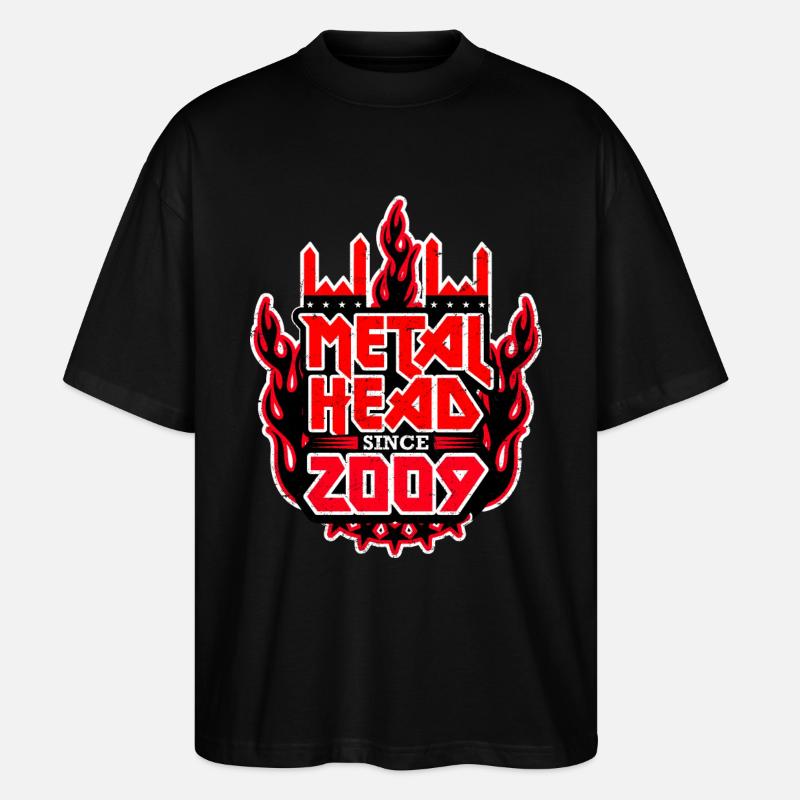 METALHEAD since 2009 - Stanley/Stella Oversized Unisex Bio T-Shirt Blaster 2.0 - Schwarz