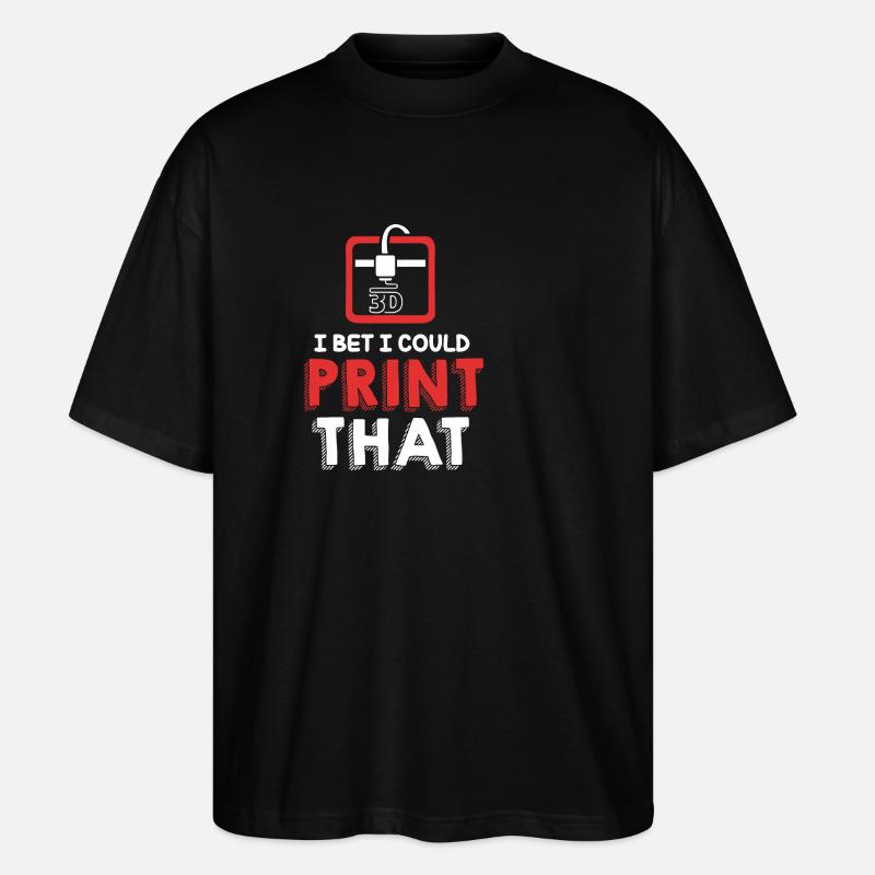 Impression 3D - T-shirt bio Blaster 2.0 coupe oversize Stanley/Stella Unisexe - noir